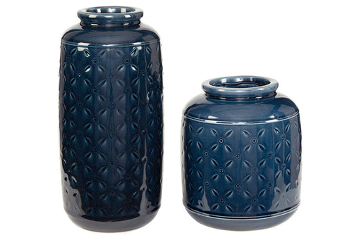 Marenda Navy Blue Vase, Set of 2 - A2000130 - Vega Furniture