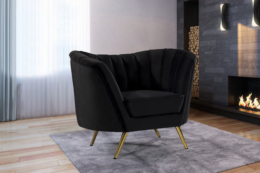 Margo Black Velvet Chair - 622Black-C - Vega Furniture