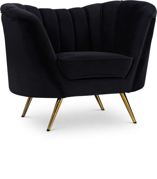 Margo Black Velvet Chair - 622Black-C - Vega Furniture
