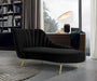 Margo Black Velvet Chaise Lounge - 622Black-Chaise - Vega Furniture