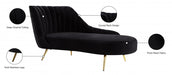 Margo Black Velvet Chaise Lounge - 622Black-Chaise - Vega Furniture