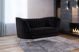 Margo Black Velvet Loveseat - 622Black-L - Vega Furniture