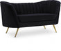 Margo Black Velvet Loveseat - 622Black-L - Vega Furniture