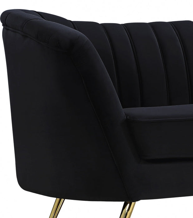 Margo Black Velvet Loveseat - 622Black-L - Vega Furniture