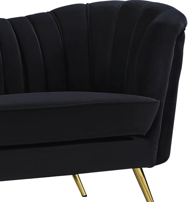 Margo Black Velvet Loveseat - 622Black-L - Vega Furniture