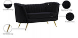 Margo Black Velvet Loveseat - 622Black-L - Vega Furniture