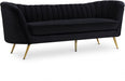 Margo Black Velvet Sofa - 622Black-S - Vega Furniture