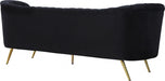 Margo Black Velvet Sofa - 622Black-S - Vega Furniture