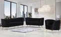 Margo Black Velvet Sofa - 622Black-S - Vega Furniture