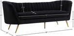 Margo Black Velvet Sofa - 622Black-S - Vega Furniture