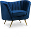 Margo Blue Velvet Chair - 622Navy-C - Vega Furniture