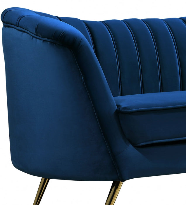 Margo Blue Velvet Chair - 622Navy-C - Vega Furniture