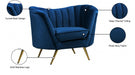 Margo Blue Velvet Chair - 622Navy-C - Vega Furniture