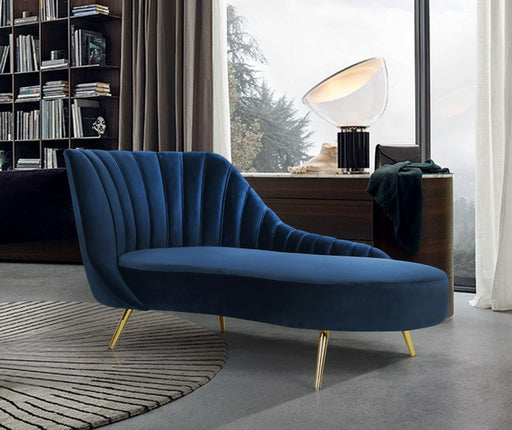 Margo Blue Velvet Chaise Lounge - 622Navy-Chaise - Vega Furniture