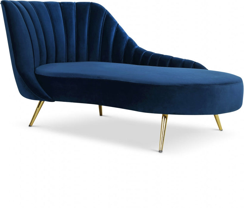 Margo Blue Velvet Chaise Lounge - 622Navy-Chaise - Vega Furniture