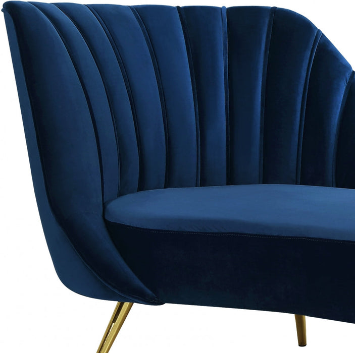 Margo Blue Velvet Chaise Lounge - 622Navy-Chaise - Vega Furniture