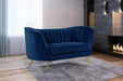 Margo Blue Velvet Loveseat - 622Navy-L - Vega Furniture