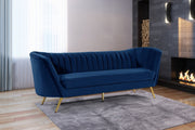 Margo Blue Velvet Sofa - 622Navy-S - Vega Furniture