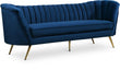 Margo Blue Velvet Sofa - 622Navy-S - Vega Furniture