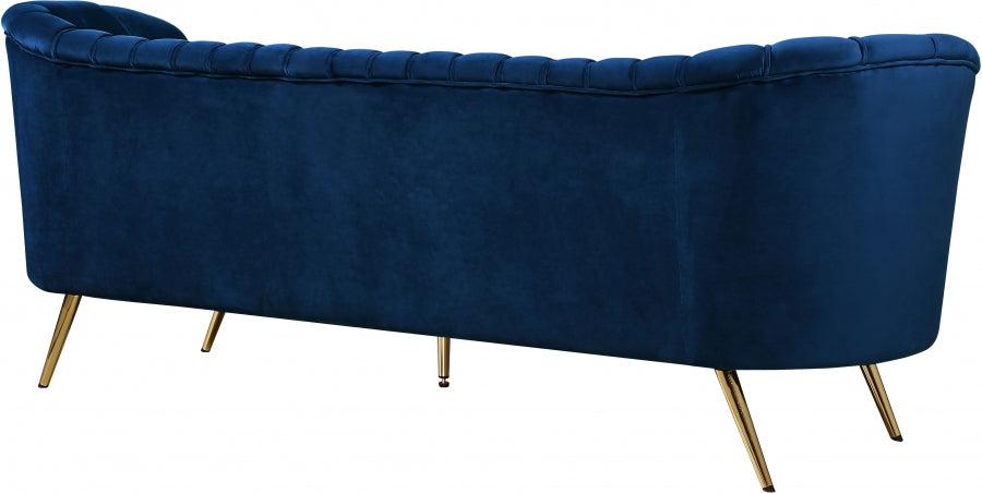 Margo Blue Velvet Sofa - 622Navy-S - Vega Furniture