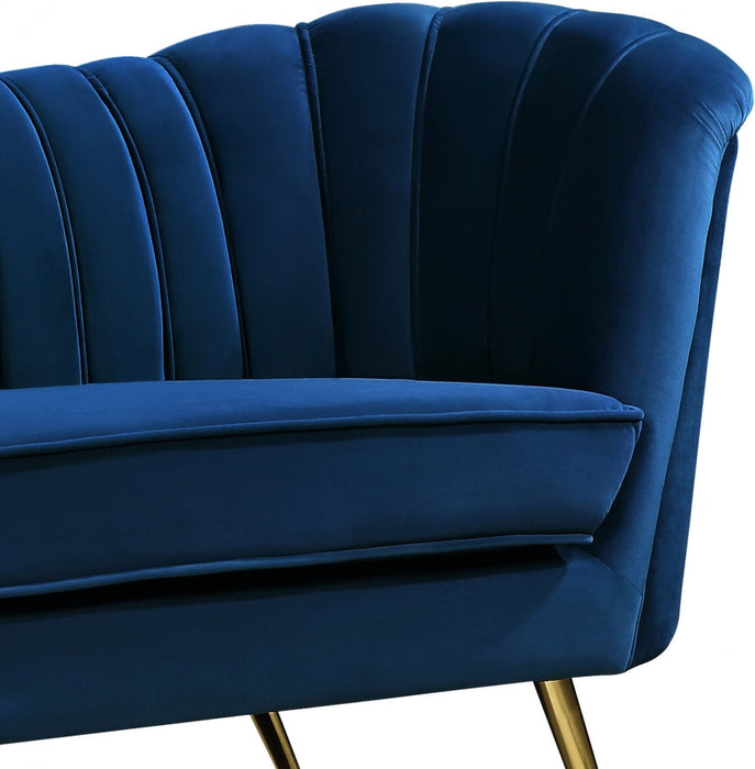 Margo Blue Velvet Sofa - 622Navy-S - Vega Furniture
