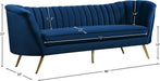 Margo Blue Velvet Sofa - 622Navy-S - Vega Furniture