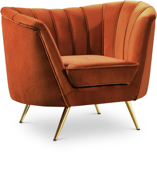 Margo Cognac Velvet Chair - 622Cognac-C - Vega Furniture