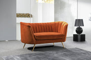 Margo Cognac Velvet Loveseat - 622Cognac-L - Vega Furniture