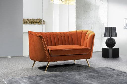 Margo Cognac Velvet Loveseat - 622Cognac-L - Vega Furniture