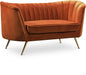 Margo Cognac Velvet Loveseat - 622Cognac-L - Vega Furniture