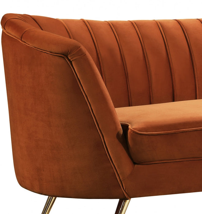 Margo Cognac Velvet Loveseat - 622Cognac-L - Vega Furniture