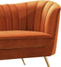 Margo Cognac Velvet Loveseat - 622Cognac-L - Vega Furniture