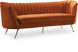 Margo Cognac Velvet Sofa - 622Cognac-S - Vega Furniture