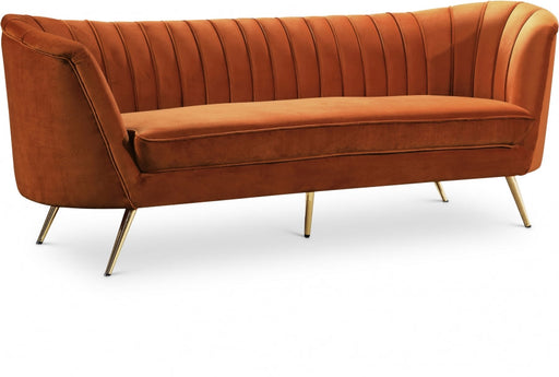 Margo Cognac Velvet Sofa - 622Cognac-S - Vega Furniture