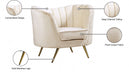 Margo Cream Velvet Chair - 622Cream-C - Vega Furniture