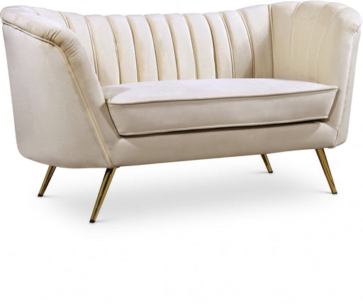 Margo Cream Velvet Loveseat - 622Cream-L - Vega Furniture