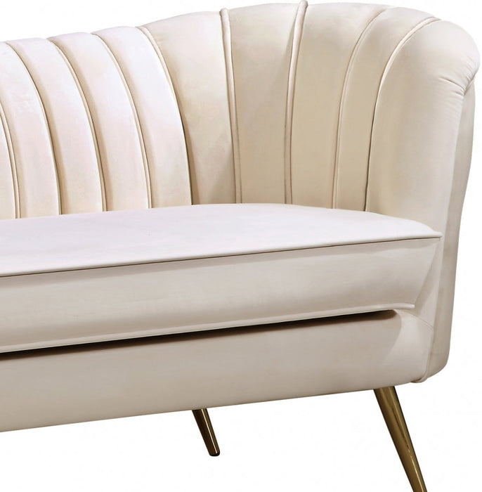 Margo Cream Velvet Loveseat - 622Cream-L - Vega Furniture