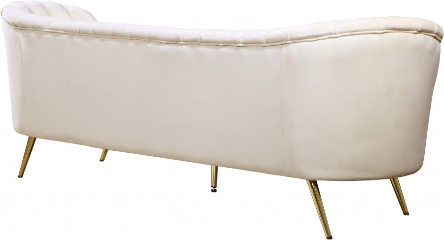 Margo Cream Velvet Sofa - 622Cream-S - Vega Furniture