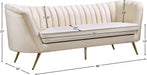 Margo Cream Velvet Sofa - 622Cream-S - Vega Furniture