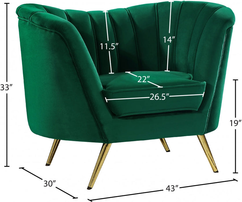 Margo Green Velvet Chair - 622Green-C - Vega Furniture