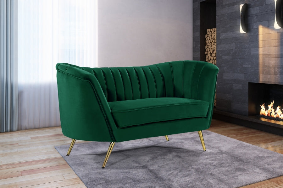 Margo Green Velvet Loveseat - 622Green-L - Vega Furniture