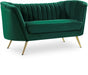 Margo Green Velvet Loveseat - 622Green-L - Vega Furniture