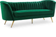 Margo Green Velvet Sofa - 622Green-S - Vega Furniture