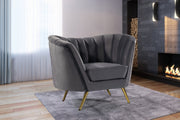 Margo Grey Velvet Chair - 622Grey-C - Vega Furniture