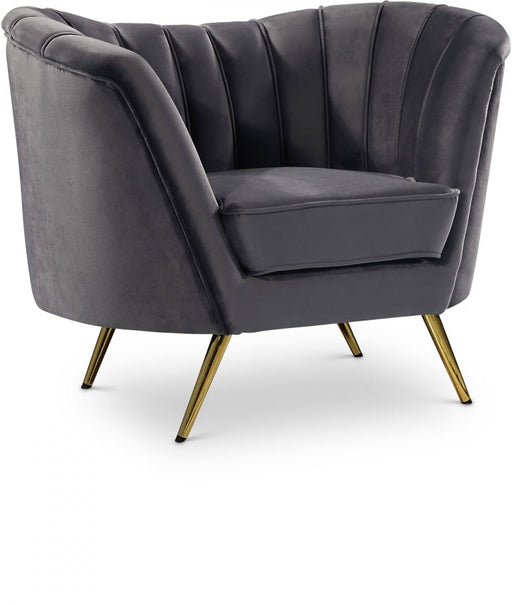 Margo Grey Velvet Chair - 622Grey-C - Vega Furniture