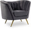 Margo Grey Velvet Chair - 622Grey-C - Vega Furniture