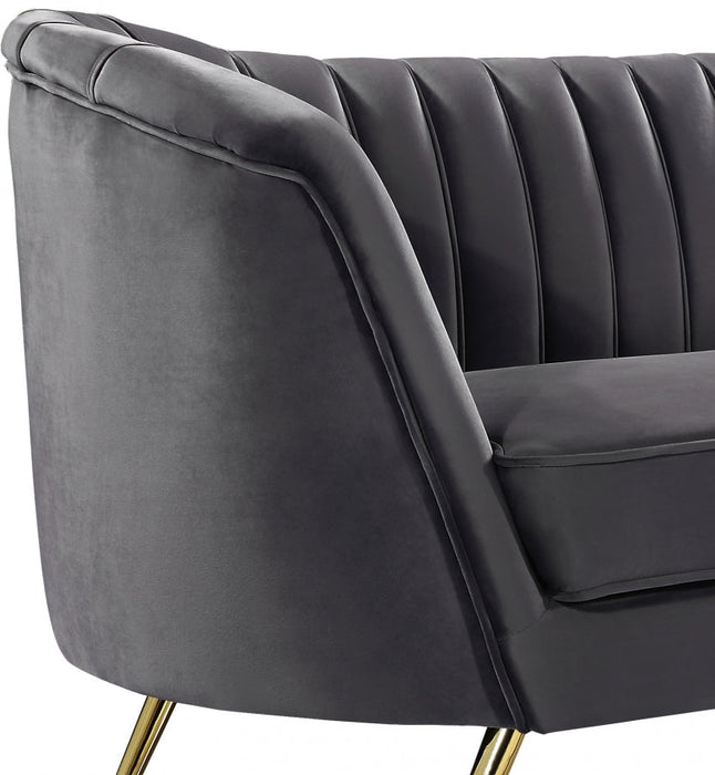 Margo Grey Velvet Chair - 622Grey-C - Vega Furniture