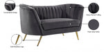 Margo Grey Velvet Loveseat - 622Grey-L - Vega Furniture