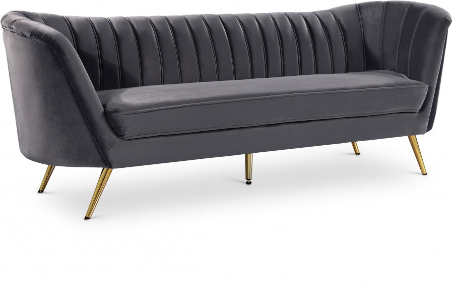 Margo Grey Velvet Sofa - 622Grey-S - Vega Furniture