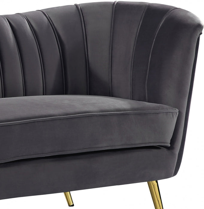 Margo Grey Velvet Sofa - 622Grey-S - Vega Furniture